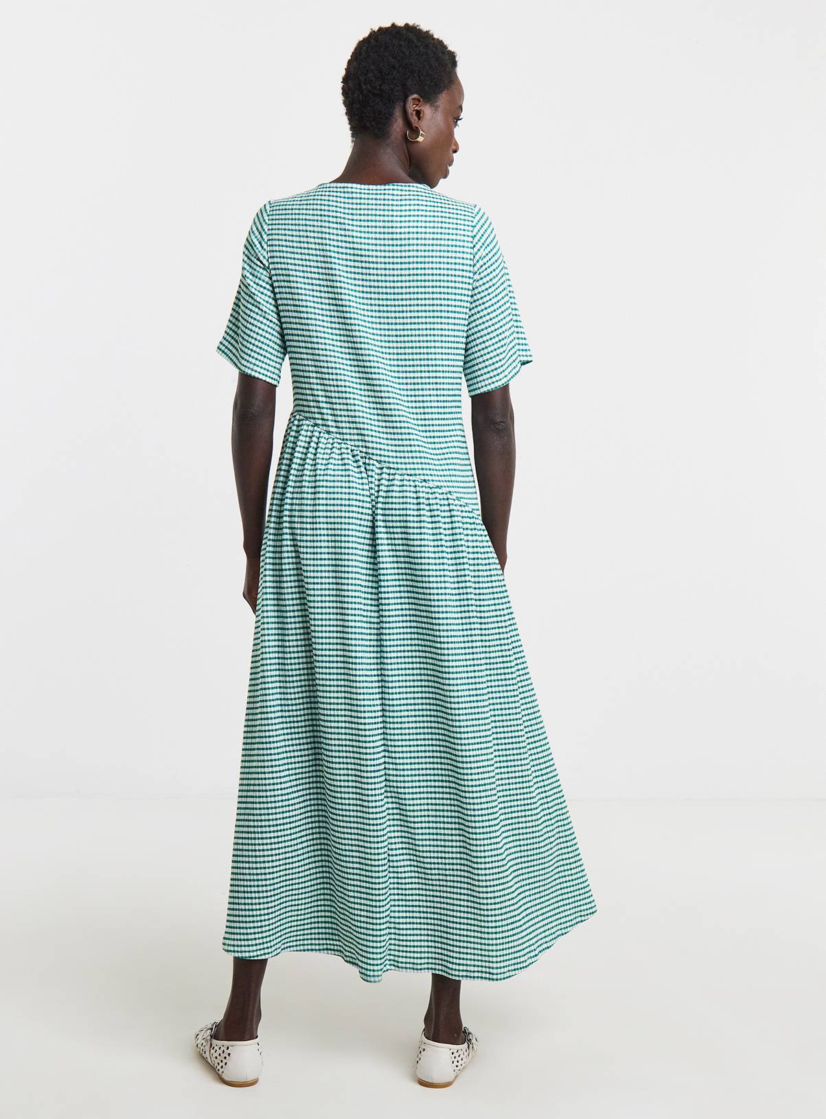 JD WILLIAMS Gingham Asym Drop Waist Maxi Dress 16 - Image 2